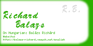 richard balazs business card