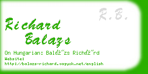 richard balazs business card